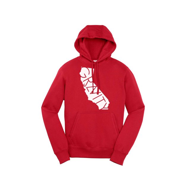 Gravity Trends Cali Hooded Pullover - Logo Blanc - Rouge Vif - TG