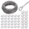 thumbnail image 1 of Uxcell 151FT Stainless Steel Cable Kit,  1/8" Silver 7x7 Strand Wire Rope with Loop Sleeves for Outdoor Deck Fence Wire, 1 of 7