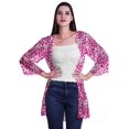 thumbnail image 1 of Moomaya Cardigan Court Imprimé en Georgette de Viscose à Manches Longues pour Femmes, 1 of 5