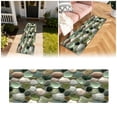 thumbnail image 2 of Corridor Stone Patterned Carpet 3D Pebble Pattern Entrance Carpet Washable Carpet Bathroom Stone Patterned Floor Mat Bedroom Long Bedside Mat Kitchen Floor Mat Throw Blanket Set Possum Blanket Lap, 2 of 5