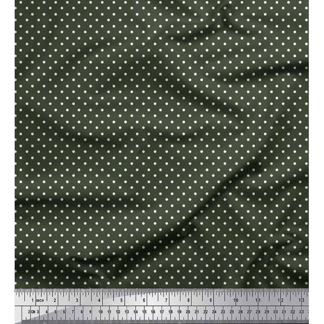 Soimoi Moss Georgette Fabric Dots Dots Print Sewing Fabric Yard 42 Inch Wide