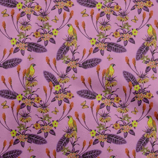 oneOone Silk Tabby Purple Fabric Tropical Craft Projects Decor Fabric Printed By The Yard 42 Inch Wide