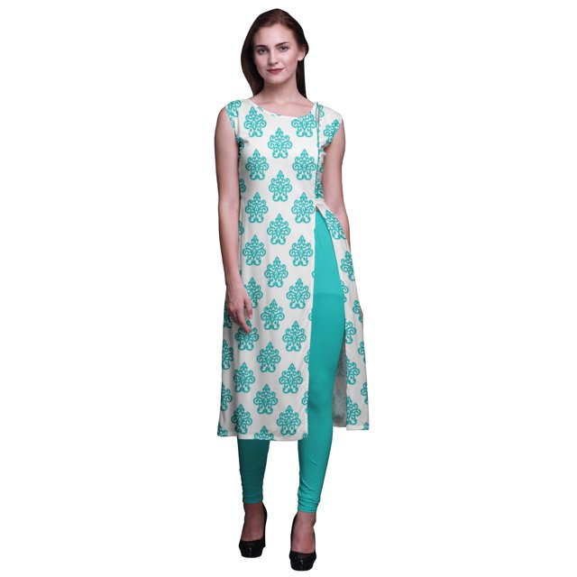 Bimba Robe Kurti Longue Imprimée Tunique Droite Robes pour Femmes Haut Indien