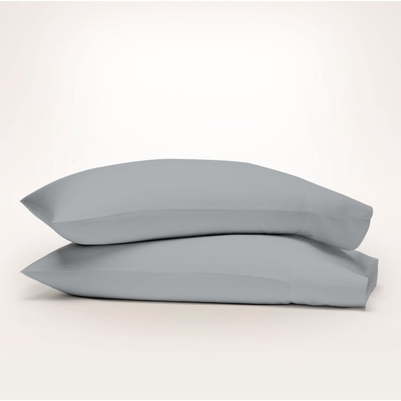 Purity Home 100% Organic Cotton Pillowcases, 300 Thread Count Percale, Breathable, Super Soft, & Cozy 2-Piece - King Light Gray