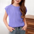 thumbnail image 2 of Timegard Toddler Girls Clothes Cap Sleeve Texture Loose Comfy Top Blouse Solid Color Casual Summer, 2 of 8