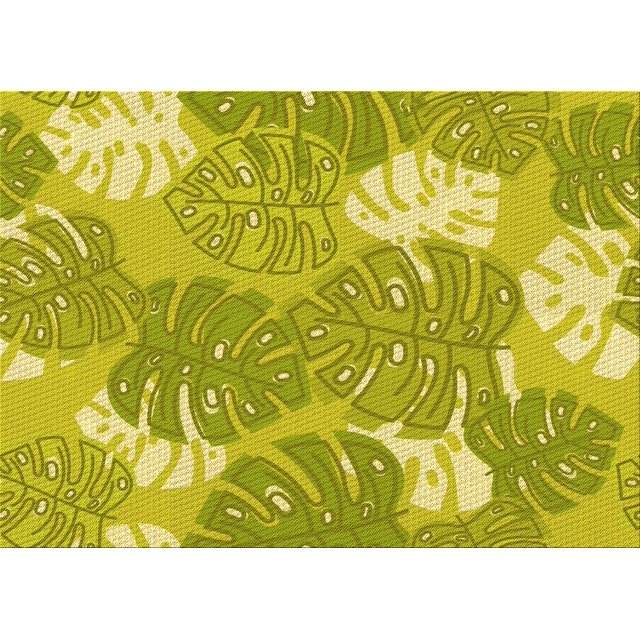 Ahgly Tapis Rectangulaire Lavable en Machine Intérieur Transitionnel Jaune Foncé Vert, 2 Pieds x 5 Pieds