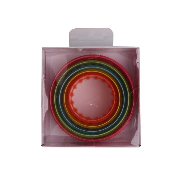 5 Round Cookie Cutter Set, Multi-Color, Plastic, Way to Celebrate