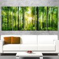 thumbnail image 1 of Tableau moderne imprimée sur toile Design Art Foret avec rayons de soleil, 1 of 3
