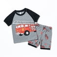 thumbnail image 1 of Kid Boy Outfits Set Summer Outfit Pullover Car Print Shirt Short Set Kids Boy Outfits 7-8 Years, 1 of 8