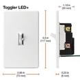 thumbnail image 2 of Lutron Toggler LED+ Dimmer | for Dimmable LED, Halogen, and Incandescent Bulbs | Single-Pole or 3-Way | AYCL-253P-AL | Almond, 2 of 8