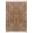 thumbnail image 1 of Casavani Handmade Pure Cotton Carpet Flat Weave Kilim Brown Area Rug 4x7 Feet, 1 of 5