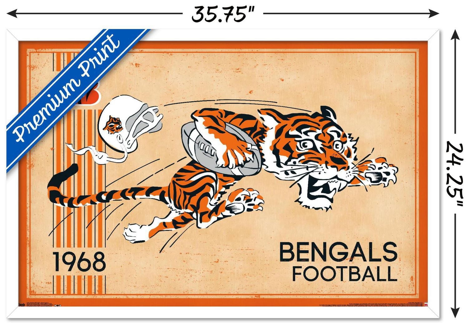 NFL Cincinnati Bengals - Retro Logo 14 Wall Poster, 22.375" x 34"