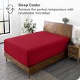thumbnail image 3 of Bare Home Drap-Housse - Poche Extra Profonde de 22 Pouces - Premium 1800 Collection - Très Grand Simple, Rouge, 3 of 7