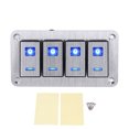 thumbnail image 3 of 4 Gang Rocker Switch, Universal Flexible PC Buckle SPST Marine Boat Rocker Switch With DIY Stickers For Cars RVs Buses Trailers UTV, 3 of 8