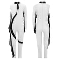 thumbnail image 3 of Aislor Girls Gymnastics Unitard Costume Rhinestone Metallic Patchwork Long Sleeve Jumpsuit for Ballet Dance 6-16 Years White 10, 3 of 4