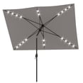 thumbnail image 1 of Outsunny 6.5' x 10' Patio Umbrella Market Umbrella, LED Lights, Light Grey, 1 of 10