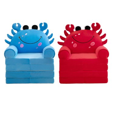 Rongfmy 2Pcs Cartoon Foldable Kids Sofa Cover Baby Furniture Protector Washable
