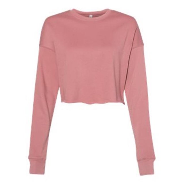 Bella Plus Canvas B53205275 Womens Cropped Crew Fleece, Mauve - Large