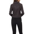 thumbnail image 3 of INSPIRE CHIC Women's Motorcycle Jacket Faux Suede Solid Color Asymmetric Zipper Jacket M Dark Gray, 3 of 6
