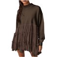 thumbnail image 2 of LSLJS Womens Oversized Sweatshirt Dress Long Sleeve Crewneck Pullover Tops Sweatshirts Mini Dress, Plus Size Dress, 2 of 8