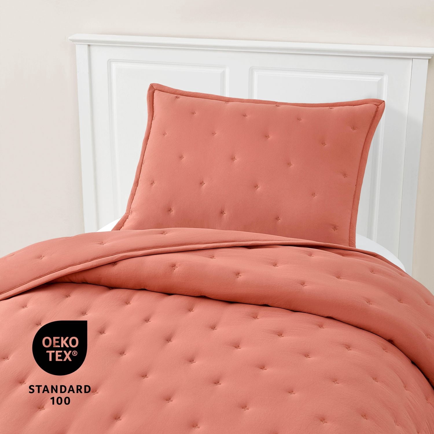 Ensemble de couette Mainstays format Simple/Simple XL, doux, léger et toutes saisons, 2 pièces, orange terre cuite