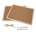 thumbnail image 2 of Cork Boards, Recyclable Lightweight 2Pcs Decorative Hanging Pin Board Versatile Non Deform with Wooden Frame for Office, 2 of 7