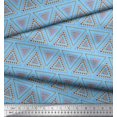 thumbnail image 2 of Soimoi Blue Cotton Poplin Fabric Triangle Art Geometric Print Sewing Fabric Yard 56 Inch Wide, 2 of 5
