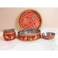 thumbnail image 3 of Ensemble de Thali Karwachauth Rouge, 3 of 4
