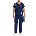 thumbnail image 1 of TIMIFIS Scrub for Men Set Medicals Uniform Scrub Top and Pants Solid Color Four Season Comfort Fits Scrub Set with Pockets - Spring/Summer, 1 of 7