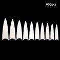 thumbnail image 1 of 600pcs Long False Nail Tip Acrylic Coffin Shape Nail Half Cover Tip Manicure Art Accessory, 1 of 7