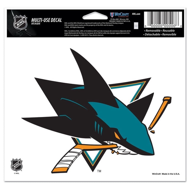 Wincraft LNH San Jose Sharks Autocollant Coloré Multi-Usage 5 x 6