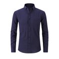 thumbnail image 1 of Birdeem Chemise Blouse Décontractée pour Homme à Boutons, Unie, avec Poche, Col Rabattu, Manches Longues, Respirante, 1 of 7