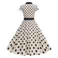 thumbnail image 4 of Offre à Durée Limitée Iumwxz Robe à Col à Revers à Manches Courtes pour Femmes Fermeture Éclair Boutons Robe Rétro à Volants avec Ceinture Robes à Pois Robes pour Femmes Robe Habillée pour Porter par-Dessus, 4 of 8