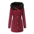 thumbnail image 1 of Yuyuzo Womens Winter Coats Hooded Long Sleeve Button Zip up Quilted Jacket with Zipper Pockets Solid Color, 1 of 6