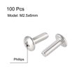 thumbnail image 2 of Unique Bargains Vis de Machine, Vis de Tête de Ferme Phillips M2.5x6mm, Acier Inoxydable 304, Boulons de Fixation 100 Pcs, 2 of 3