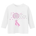 thumbnail image 3 of YUNAFFT T-Shirt Imprimé Décontracté pour Enfants Sensibilisation au Cancer du Sein Design Ruban Manches Courtes et Longues Col Rond, 3 of 4