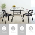 thumbnail image 4 of Costway 31.5'' Patio Square Table Tempered Glass Steel Frame Outdoor Pool Yard Garden, 4 of 5