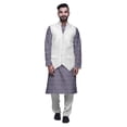 thumbnail image 1 of Atasi Kurta Pyjama pour Homme en Coton avec Veste, Ensemble Ethnique Mandarin Indien, 1 of 5