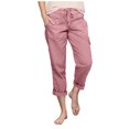 thumbnail image 1 of Cargo Pants Women Plus Size Casual Solid Color Comfy High Rise Pants for Women Fashion Loose Fit Daily Wide Leg Drawstring Lightweight Party Vacation Beach Pants with Pocket（Pink,XL）, 1 of 3