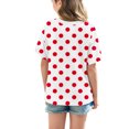 thumbnail image 4 of T-Shirts à Manches Courtes à Col Rond pour Filles Haut Tee Enfants Coton Rayé Imprimé T-Shirt Ample Rouge 6-7 Ans, 4 of 8