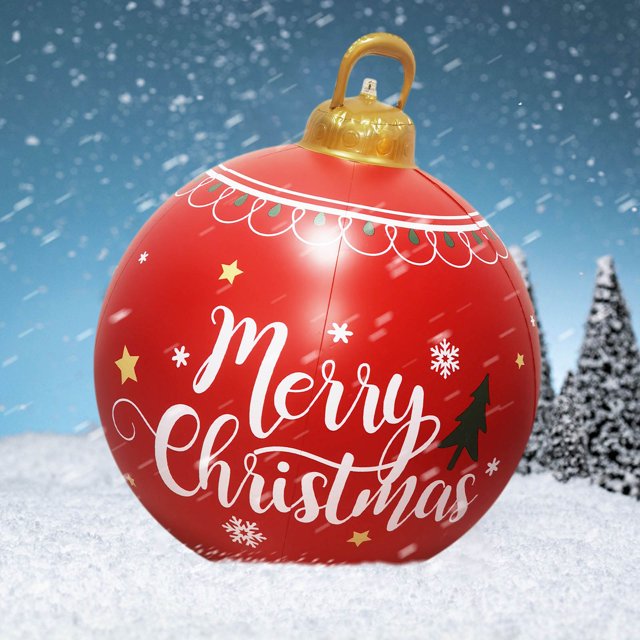 Christmas Decorations Outside 60CM Outdoor Christmas Inflatable Decorated Ball Giant Christmas Inflatable Ball Christmas Tree Decorations Outdoor Christmas Decorations on Clearance