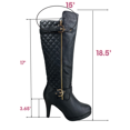 thumbnail image 2 of Bottes à Talons Hauts à Fermeture Éclair à Bout Rond Décontractées pour Femmes Dames (Noir, 7.5), 2 of 5