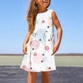 thumbnail image 2 of PMVFHDE Robe Florale Printemps Été pour Filles / Col Rond Sans Manches Tenue Décontractée / Tenue de Fête Légère pour Tout-Petits à Préadolescents Bleu Clair, 8-9, 2 of 5
