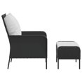 thumbnail image 2 of vidaXL Garden Chair with Footstool Black Poly Rattan, 2 of 5
