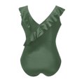 thumbnail image 5 of YUTK Bathing Suit Cover Up for Women - Women Oversized Sports Jumpsuit Surfing Suit Sleeveless Sun Protection Solid Color Ruffle Swimsuits - Army Green M, 5 of 5