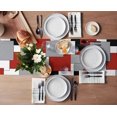 thumbnail image 3 of Irregular Geo Cotton Linen Table Runner Dresser Scarves,White Grey Black Red Abstract Geometric Table Runners for Dinning Table,Farmhouse Kitchen Decor,Holiday Dinner Decoration-13x70 Inch, 3 of 8