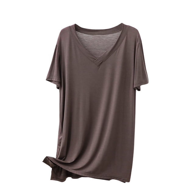 Blouses pour Femmes Chemise Décontractée Fine Douce et de Base Ajustée Longueur Moyenne à Manches Courtes Col Rond Haut/chemise