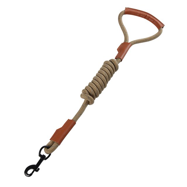 Dog Leash 5FT Nylon Reflective Leash Soft Padded Handle Thick Leash for Large Medium Dogs Brown