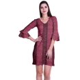 thumbnail image 1 of Moomaya Robe Courte Imprimée pour Femmes, Manches Évasées, Coupe Droite, Robes pour Femmes, Vêtements d'Été Décontractés, 1 of 6