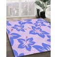 thumbnail image 3 of Ahgly Tapis d'Intérieur Lavable en Machine Carré Transitionnel Bleu Ardoise Clair, 7 Pieds Carré, 3 of 7